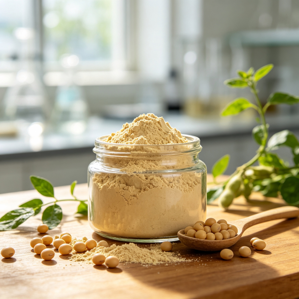 Dried Glycine max soybean seeds and soybean extract powder